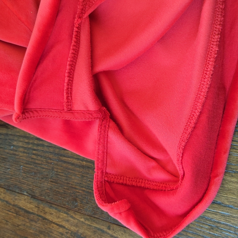 ANTHRO I Red Velour Cross-Over Wrap Front Hoodie Top by Saturday Sunday, S - Picture 14 of 16